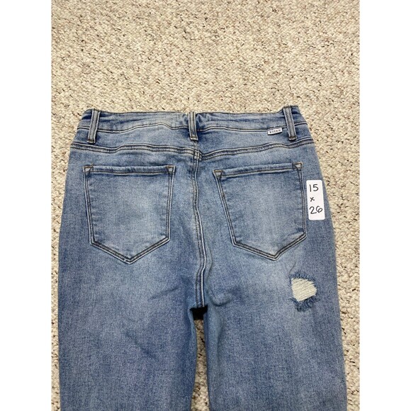 15/32 Risen High-Rise Distressed Crop Straight Leg Raw Fray Hem - Picture 5 of 8